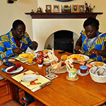Honeymoon Couple at Breakfast